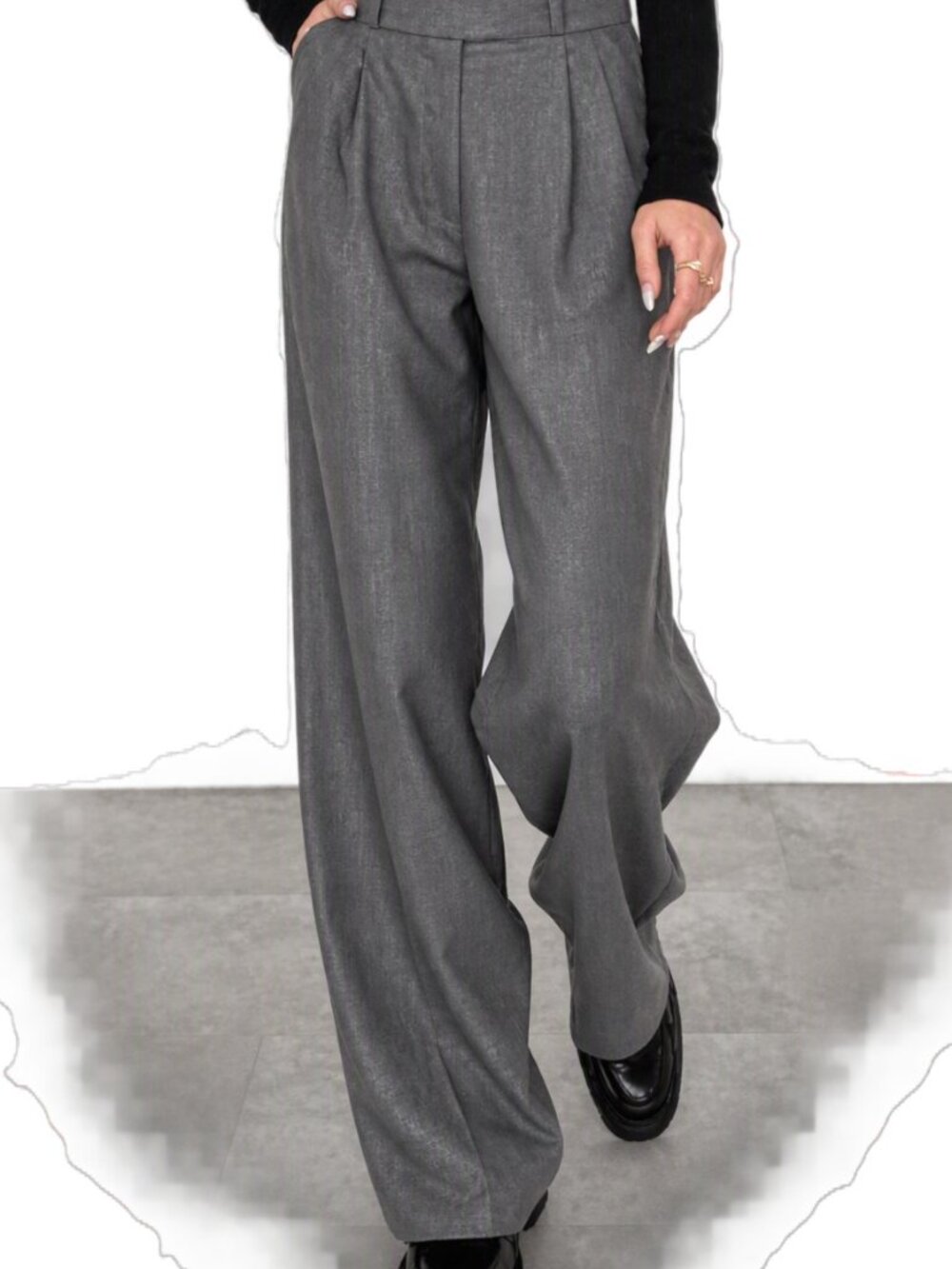 DKNY Dress Pants Trousers Womens Size 10 Donna Karan 90s Dark Grey Linen Blend